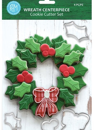 Wreath Centerpiece 4 Pc Cookie Cutter Set