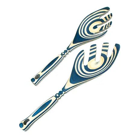 Pakka Wood Salad Leaf Servers 9" -