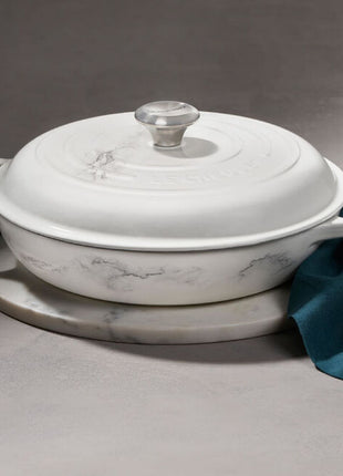 White Marble Signature Braiser 3.5 qt DC