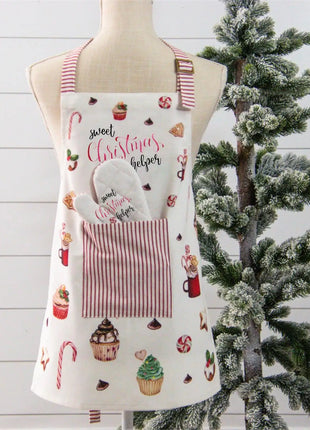 Child's Apron and Mitt Set - Sweet Christmas