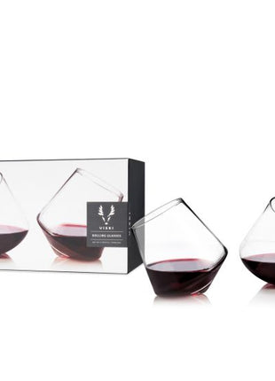 StemleSS Rolling Wine Glasses Set Of 2