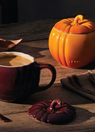 Pumpkin Mug with Lid 14 Oz