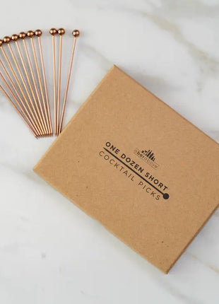 Cocktail Pick Set – Short, Long or Combo, Antique Copper