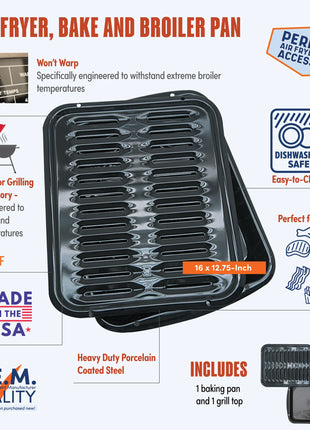 Broiler Pan w/grill 16 in