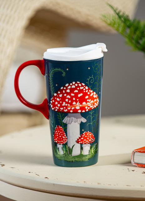 Ceramic Perfect Cup Mushroom Forest 17oz