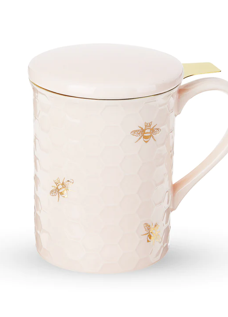 Annette Honeycomb Ceramic Tea Mug And Infuser