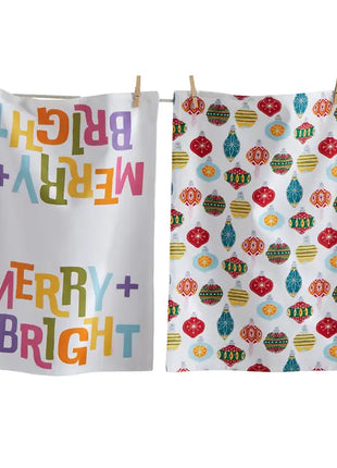 Merry & Bright/Ornament Dishtowels set of 2