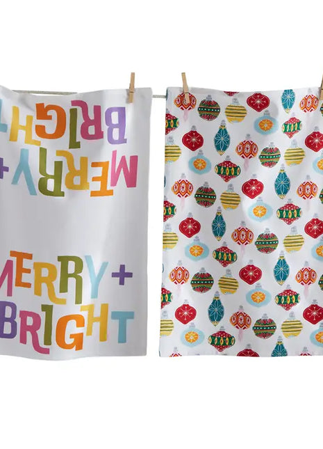 Merry & Bright/Ornament Dishtowels set of 2