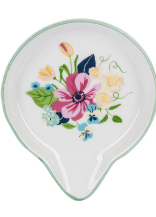 Floral Spoon Rest - Cream