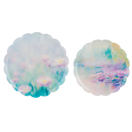 Watercolor Floral Scallop Edge Tray (2 pc. set)