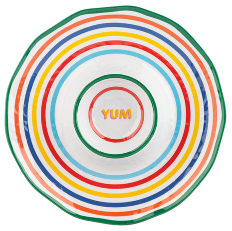 Yum with Stripe Chip & Dip Divided Serving Tray