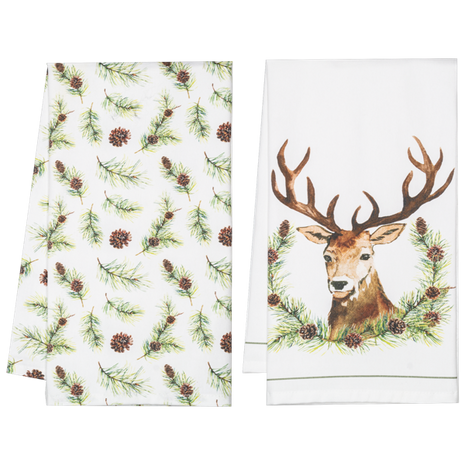 Stag & Pine Tea Towel