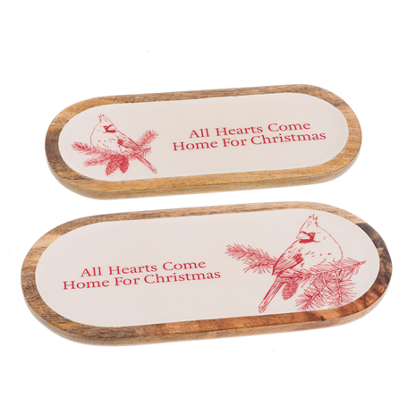 Oval Cardinal Memorial Serving Tray (2 pc. set)