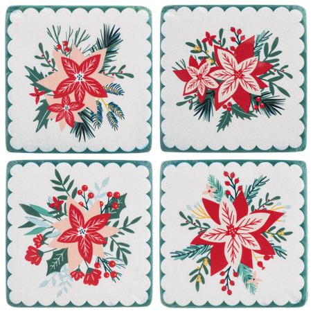 Holiday Floral Coaster (4 pc. set)