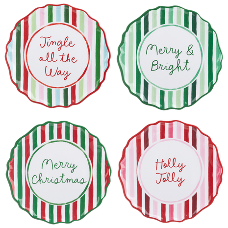 Christmas Text with Stripe Plate