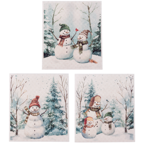 Snowman Reusable Dish Cloth