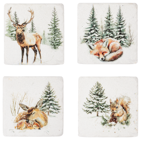 Winter Woodland Coaster (4 pc. set)