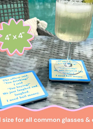 COASTER Driving Alone | Funny Party Gift | Home Bar Decor