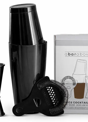4-Piece Cocktail Bar Set, Black