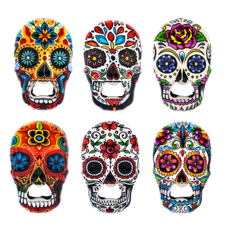 Sugar Skull Bottle Opener Magnet