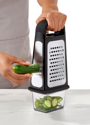 Etched Box Grater w/ Removable Zester