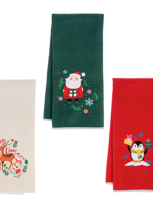 Holiday waffle tea towel