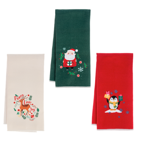 Holiday waffle tea towel