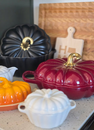 Cast Iron Pumpkin Cocotte 4 Qt