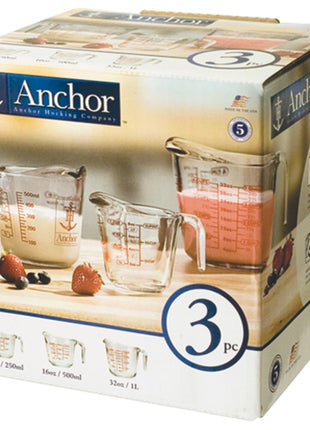 Anchor Hocking Measuring Cup Set, 3-Piece