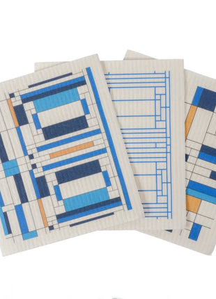 Frank Lloyd Wright Swedish Dishcloth Set/3 Oak Park