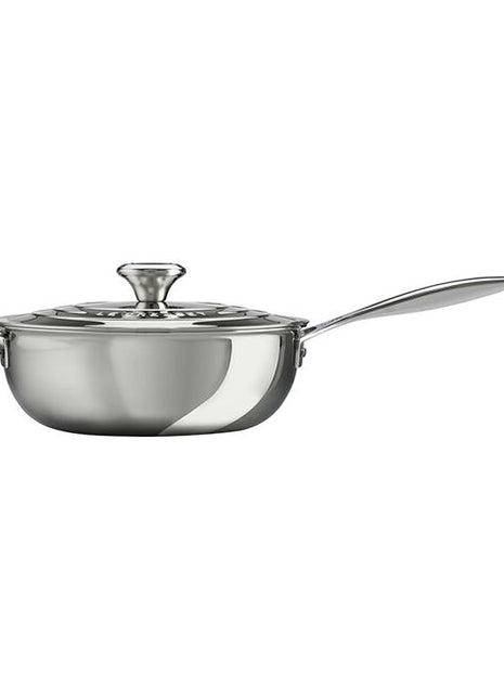 SS 3.5 qt Saucier Pan w/lid And Helper Handle