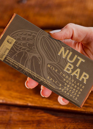 Milk Chocolate Bar with Bourbon Smoked Salt & Pepper Peanuts