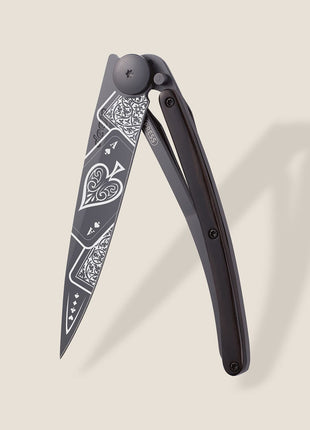 37g, Knife Good Luck Ebony Wood, Black