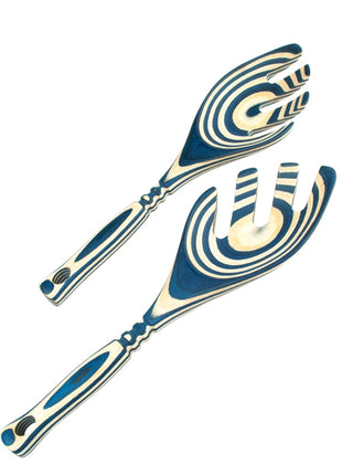Pakka Wood Salad Leaf Servers 9" -