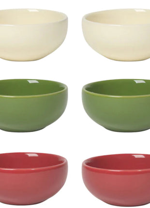 Now Designs Solid Color Pinch Bowl Set/6 Holiday DC