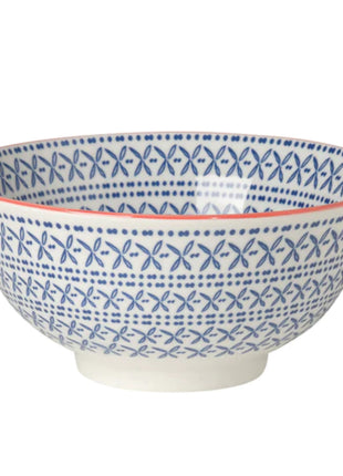 Now Designs Stamped Bowl Medium 6in Blue Cross