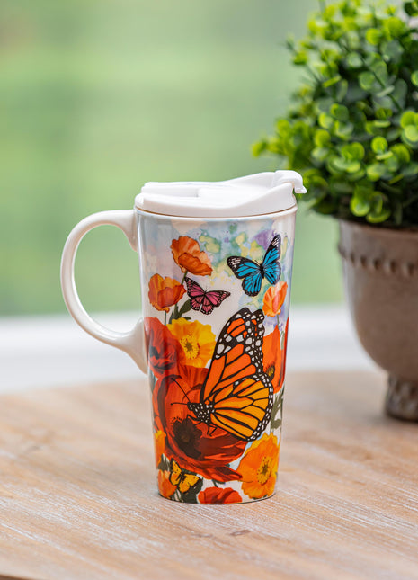 Ceramic Perfect Cup Monarch Butterfly And Friends