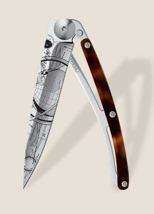 37G Knife Ambered Turtle/Globe Trotter