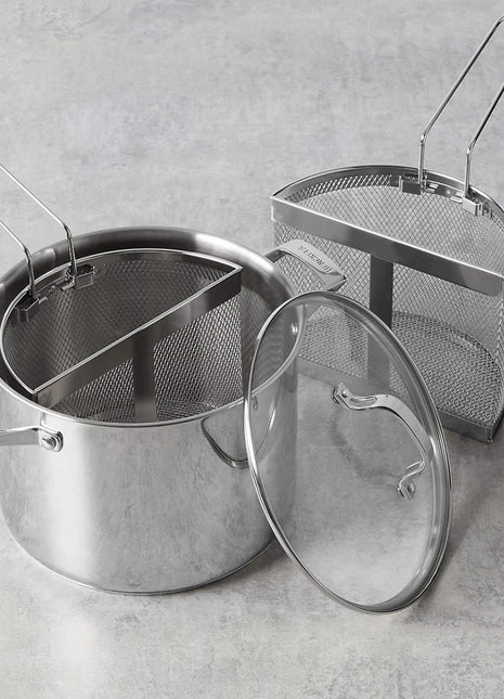 8.5 qt Stainless Steel Pasta Pot w/ Baskets