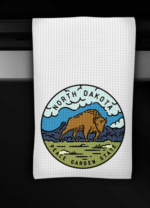 North Dakota Bison Waffle Towel