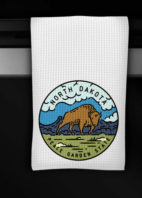 North Dakota Bison Waffle Towel