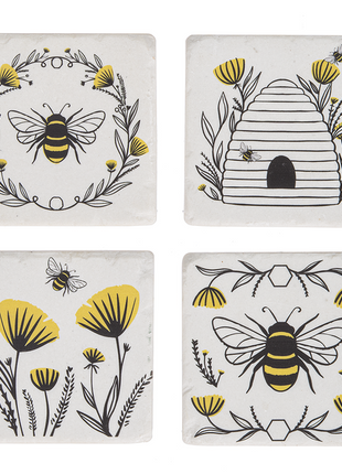 Everyday Coaster Set/4 Bee And Floral