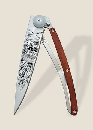 37g Knife Indian Skull Coral Wood, Grey