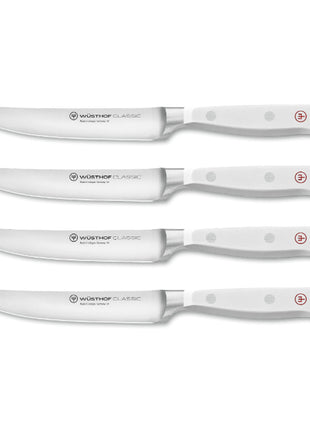 White Classic Steak Knife Set 4 Pc