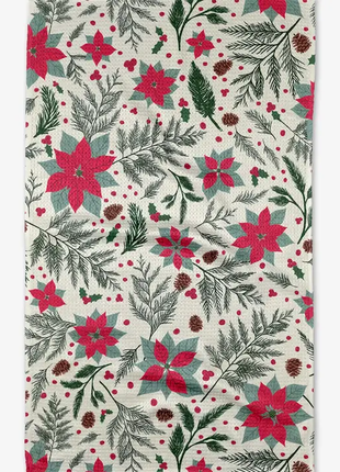 Woodland PoinsettIA Tea Towel