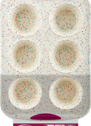 White Confetti 6 count Jumbo Muffin Tray