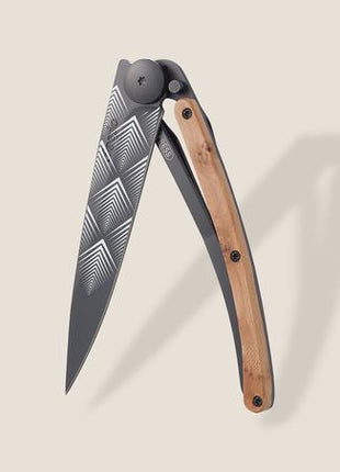 37g, Knife Art Deco Juniper Wood, Black