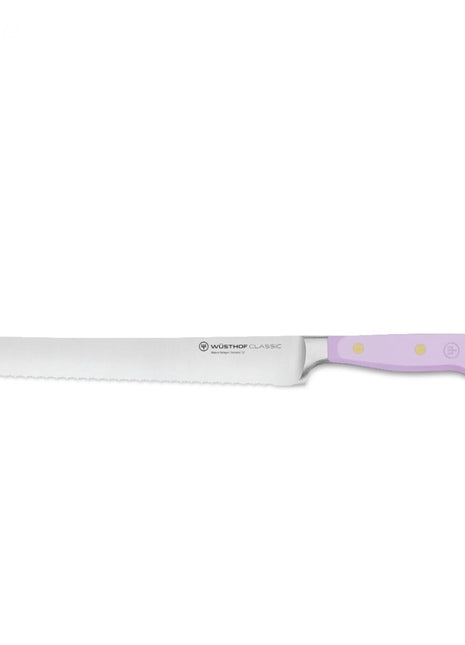 Classic Color Double Serrated Bread Knife Purple Yam 9 in