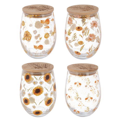 Bountiful Stemless Wine Glass w/Wood Lid