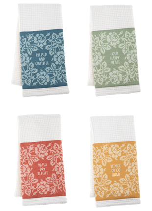 Cross Stitch Message Tea Towel